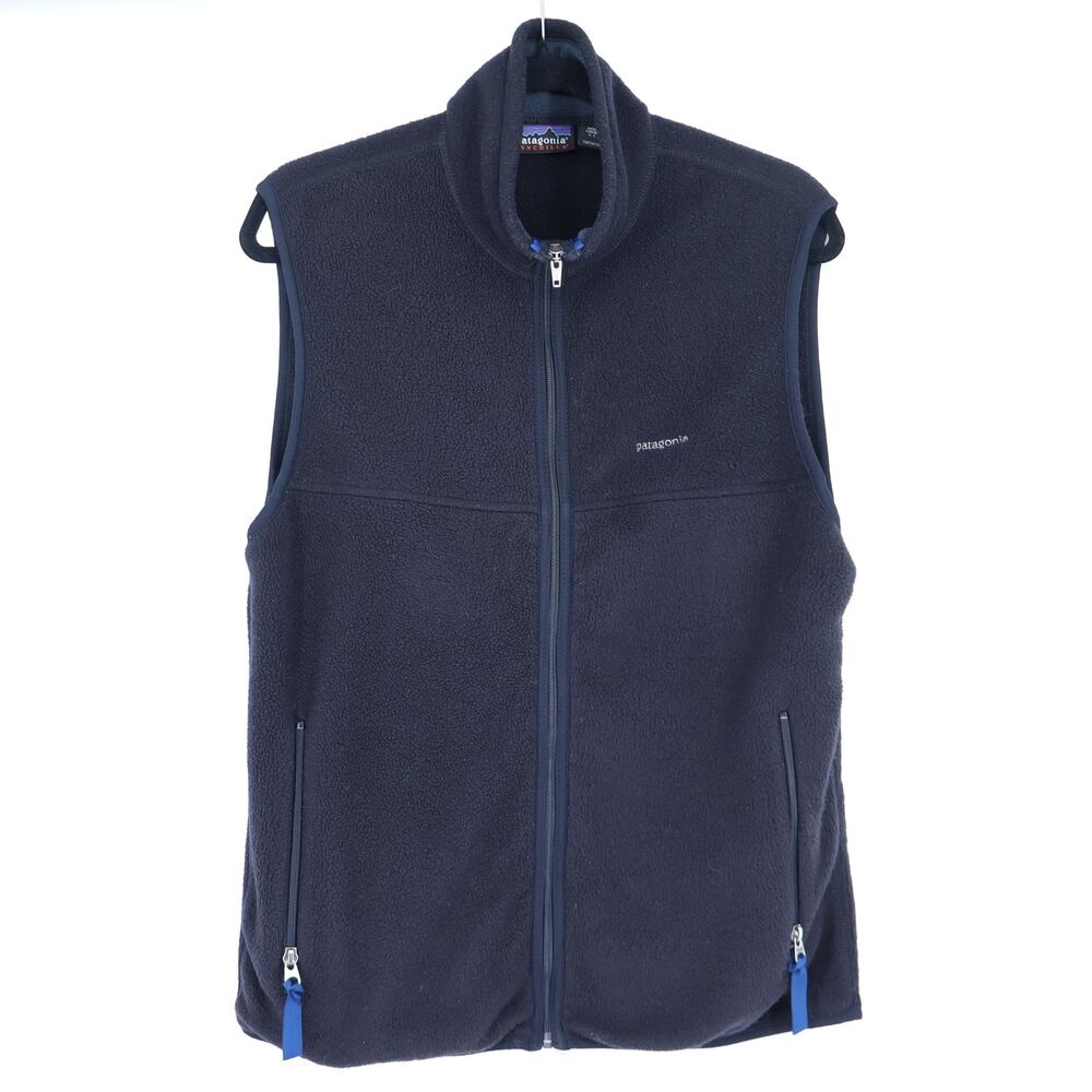 PATAGONIA Synchilla Fleece Vest Black VTG 90's Zip Up Sleeveless 1996 Men's M